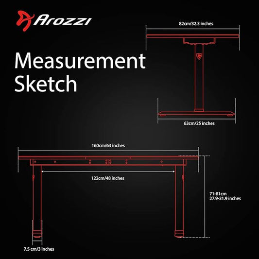 Arozzi Arena Special Edition Ultrawide Curved Gaming and Office Desk with Full Surface Water Resistant Desk Mat Custom Monitor Mount Cable Management Cut Outs - Omega