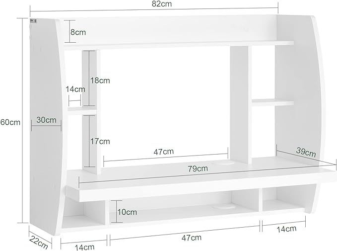 Haotian Folding Home Office Table Desk Workstation Computer Desk with Storage Shelves, Trestle Desk, White FWT18-W