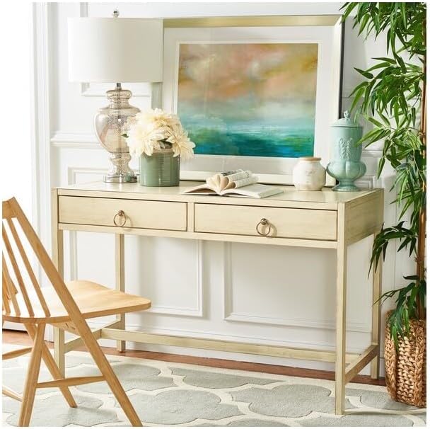 SAFAVIEH Home Collection Esther Antique White 2-Drawer Desk, Medium
