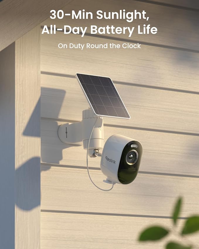REOLINK 3K 5MP HD Security Camera System No Subscription 4 Pack | Up to 1TB Local Storage, 2.4/5 GHz WiFi, Solar/Battery Powered, Smart Detection, Motion Spotlight, No Monthly Fee