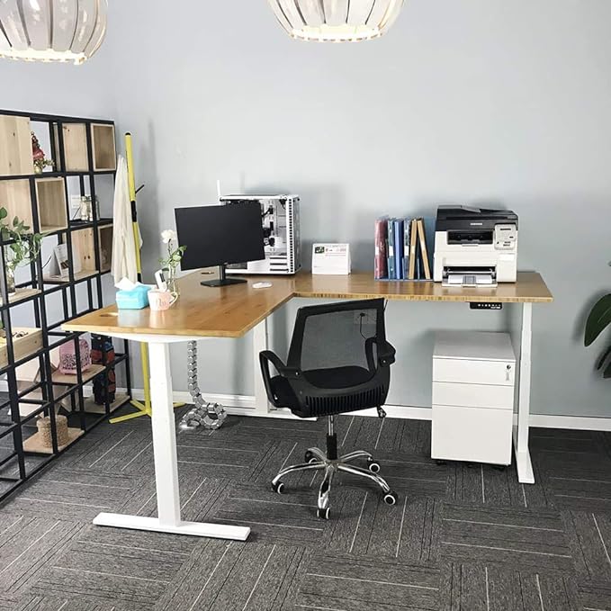 VWINDESK 72 x 30 x 1 Inch 100% Solid Bamboo Desk Table Top Only,for Standing Desk Home Office Desk with 60mm grommets(Right Angle)