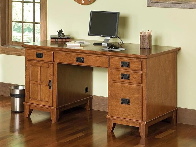 Home Styles Arts and Crafts Cottage Oak Double Pedestal Desk by Home Styles