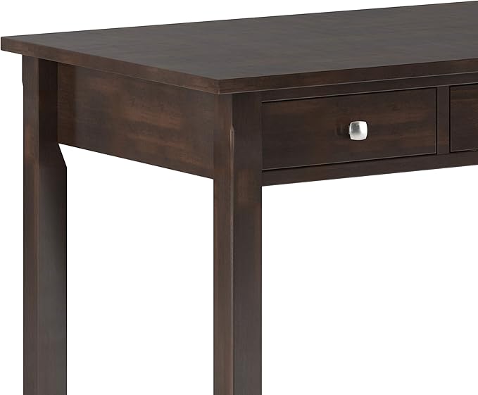 SIMPLIHOME Avalon SOLID WOOD Contemporary 60 Inch Wide Large Desk in Tobacco Brown, For the Office Desk, Writing Table, Workstation and Study Table