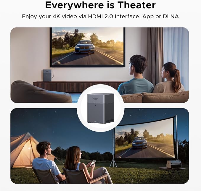 UGREEN NAS DH4300 Plus 4-Bay, Support Capacity up to 128TB (Diskless) | Remote Access, AI Photo Album, Beginner Friendly, 8GB LPDDR4X RAM, 2.5GbE, 4K HDMI, Network Attached Storage (Diskless)