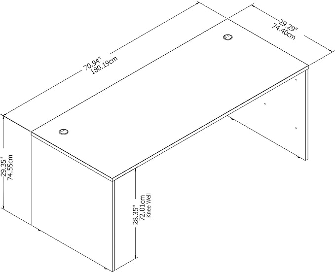 Bush Business Furniture Studio C Office Desk, Computer Table for Home or Professional Workspace, 72W x 30D, Platinum Gray