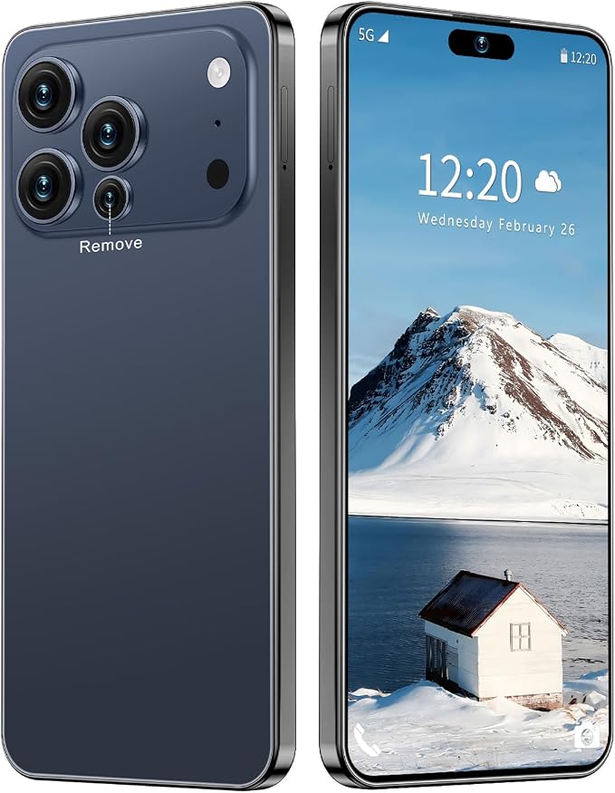 17 PMAX Unlocked Cell Phone,16GB+512GB Smartphone,6.99" HD Screen Android 15 5G Phones,Battery 7000mAh Android The Phone,Fingerprint Button Unlock/GPS/Face ID/Dual SIM/5G (Deep Blue)