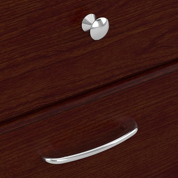 Bush Furniture Cabot L Shaped Computer Desk in Harvest Cherry | Corner Table with Drawers for Home Office