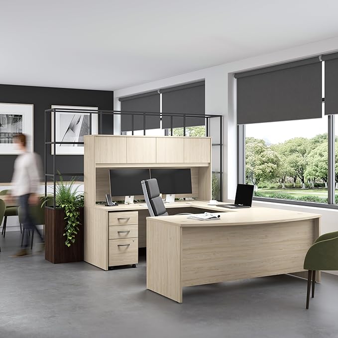Bush Business Furniture Studio C Office Desk, Computer Table for Home or Professional Workspace, 72W x 30D, Natural Elm