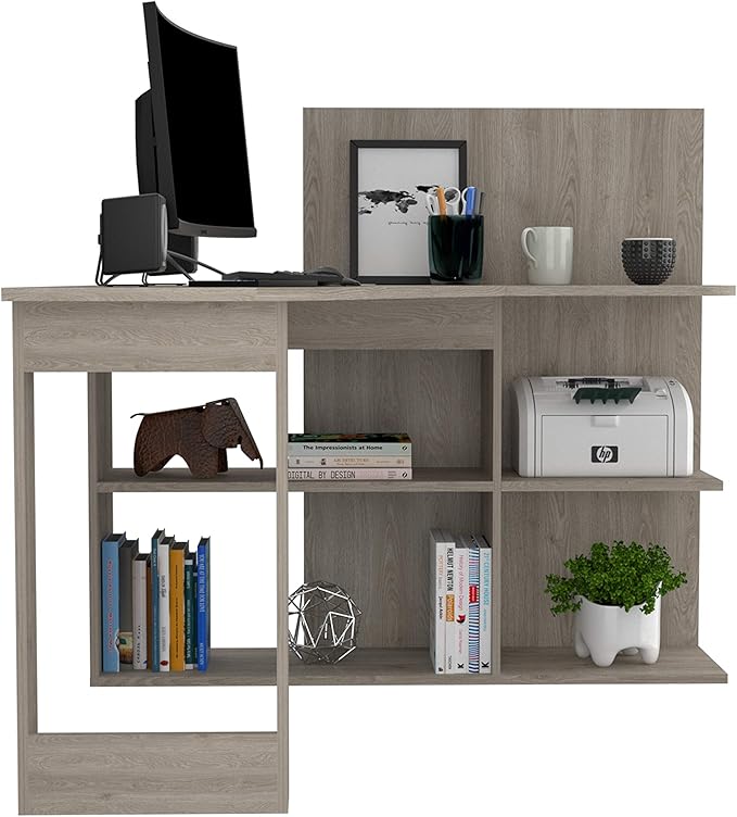 NicBex Kimberly-DW-00009-LWJ Home Office Desks, 47.2"x51.7"x43.3", Gray