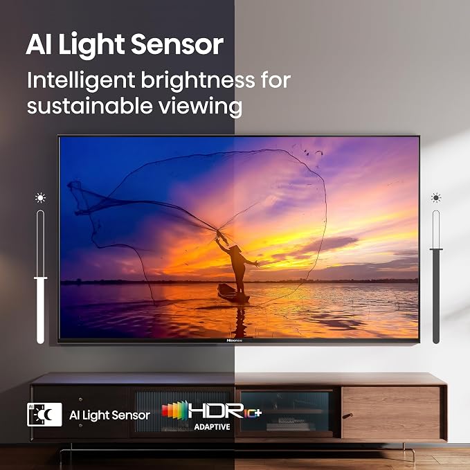 Hisense 65" E6 Cinema Series Hi-QLED 4K UHD Smart Fire TV (65E6QF) -AI Light Sensor, Dolby Vision · Atmos, Voice Remote with Alexa, Motion Rate 120, HDR 10+ Adaptive, Game Mode Plus