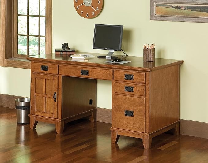 Home Styles Arts and Crafts Cottage Oak Double Pedestal Desk by Home Styles