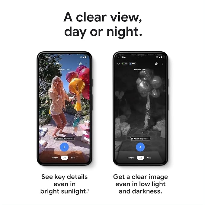 Google Nest Doorbell (Battery) - Ivy | 6x digital zoom video doorbell, HD, 24/7 live view, Night vision, HDR, works with Google Home & Gemini