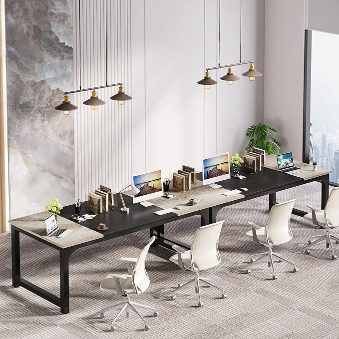 70.8 Inch X-Large Executive Computer office desk, Grey+Black