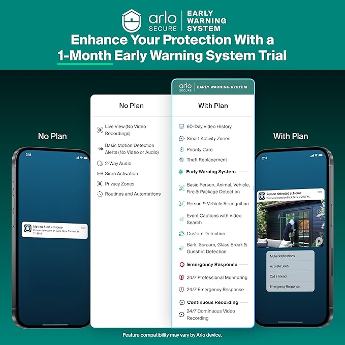 Security Cameras Wireless Outdoor - Arlo Essential Battery 2K (3rd Gen, Latest Version), Color Night Vision, Two-Way Audio, Home Security, Person/Package/Vehicle/Animal Detection, White - 1-Pack