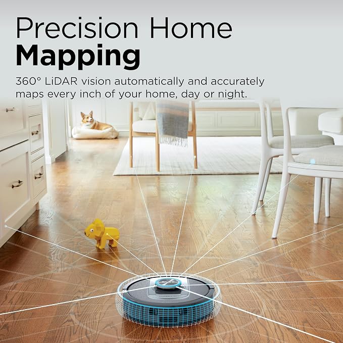 Shark PowerDetect Self-Empty Robot Vacuum with NeverStuck Technology, Auto Deep-Clean Carpets & Hardfloors, XL 60 Day Capacity HEPA Bagless Base Neutralizes Odors, for Pet Hair, Black (AV2820AE)