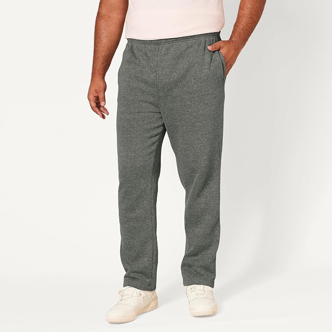Amazon Essentials Men's Relaxed Straight Leg Fleece Open Bottom Sweatpant (Available in Big & Tall)