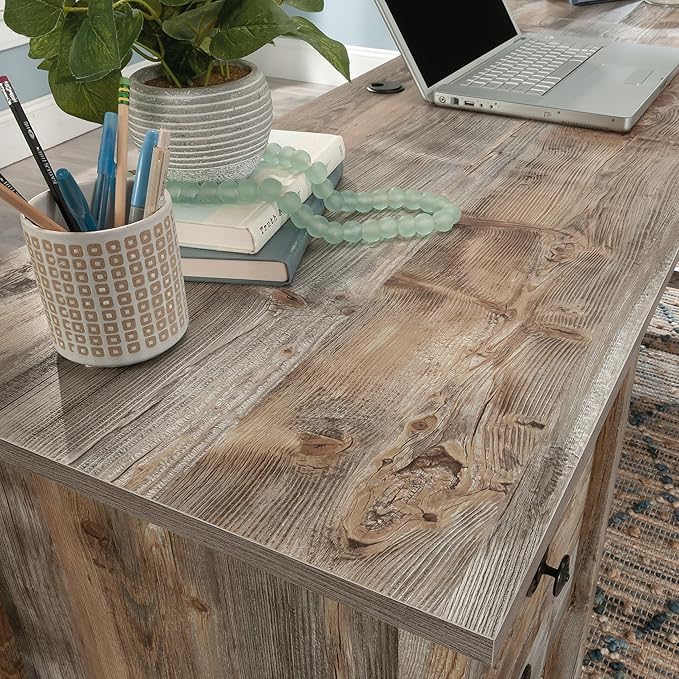 Sauder Cottage Road L-Desk, L: 65.12" x W: 58.66" x H: 29.76", Rustic Cedar finish
