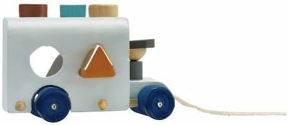 PlanToys® Wooden Shape Sorting Bus Toy for Kids Ages 3+ | Montessori Pull Along & Colour Learning Activity for Sorting, Coordination & Fine Motor Skills | Eco-Friendly Educational Playset