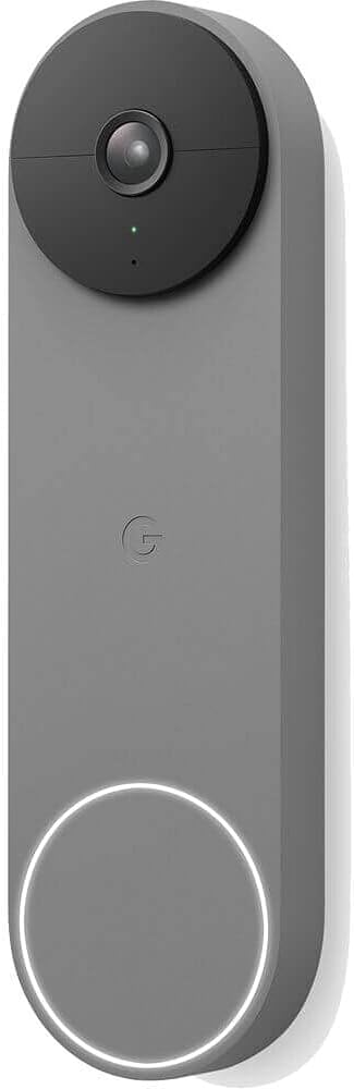 Google Nest Doorbell (Battery) - Ash | 6x digital zoom video doorbell, HD, 24/7 live view, Night vision, HDR, works with Google Home & Gemini