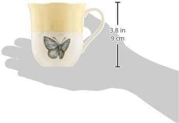 Lenox Coffee Mug Set, Butterfly Meadow Colors 4-Piece Mug Set, Service for 4, White Porcelain Mugs, 10 Oz Capacity, Microwave & Dishwasher Safe, Ceramic Mugs, Coffee Cups, Tea Cup (Assorted, 4 Piece)