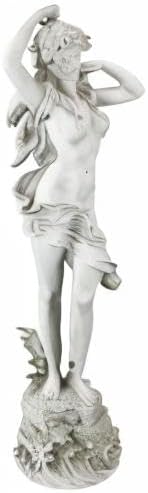 Design Toscano Spring Awakening Classic Woman Garden Statue, 14 inches wide, 40 inches tall, Cast Stone Resin, Antique Stone Finish
