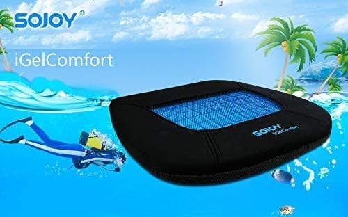 Sojoy iGelComfort Gel Car Seat Cushion for Long Time Sitting Portable Bleacher Stadium Seat Cushion with Strap Memory Foam Cushion for Office,Car,Stadium