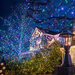 Dazzle Bright Fairy Lights Battery Operated, 4 Pack Total 80FT 240LED Silver Wire Waterproof String Lights, Christmas Decorations for Indoor Outdoor Bedroom Yard Decor, Multi-Colored
