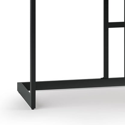 SIMPLIHOME Erina SOLID ACACIA WOOD Modern Industrial 48 Inch Wide Small Desk in Distressed Charcoal Brown, For the Office Desk, Writing Table, Workstation and Study Table