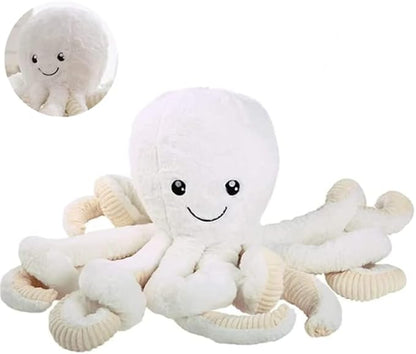 JOSON Cute Octopus Plush Toys, Soft Octopus Stuffed Animals, Girls and Boys Adult Birthday (16 Inch, White)