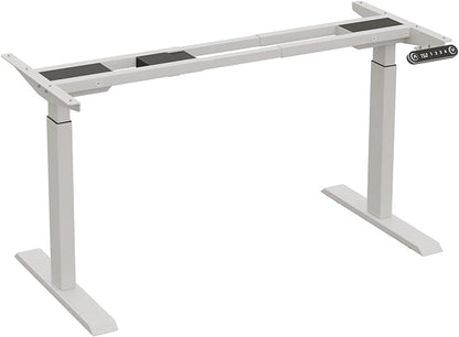 Dual Motor Standing Desk Frame, Electric Adjustable Stand Up Desk Base Workstation for Home and Office, Adjustable Desk Legs for 48'' to 70'' Desk Tops (White Frame only)