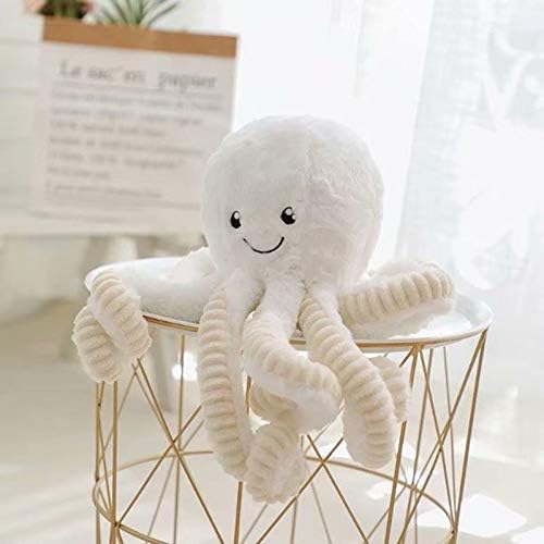 JOSON Cute Octopus Plush Toys, Soft Octopus Stuffed Animals, Girls and Boys Adult Birthday (16 Inch, White)