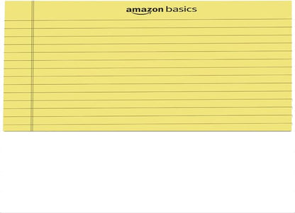 Amazon Basics Legal/Wide Ruled 8.5 x 11.75 inch Legal Pad, Canary, 72 Count (Pack of 12), 50 sheets per pad, 6 packs per carton