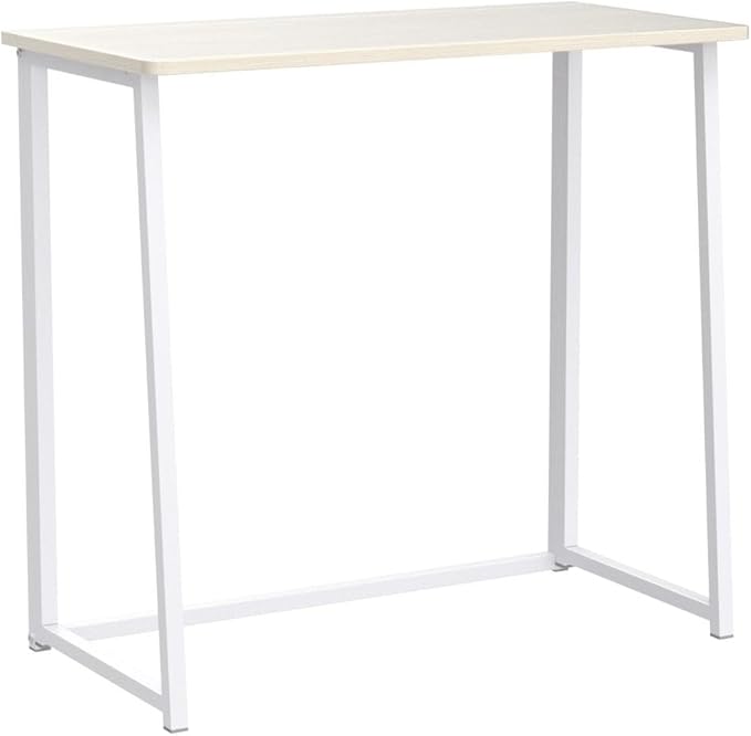 WOHOMO Folding Desk, 31.5" Foldable Computer Table for Small Spaces, Oak | Easy Assembly and Fold, Sturdy Home office desks for Study Bedroom Dorm Space Saving Writing Work Apartment
