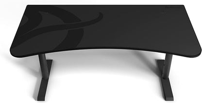 Arozzi Arena Ultrawide Curved Gaming and Office Desk with Full Surface Water Resistant Desk Mat with 3 Custom Monitor Mount Cut Outs and Under The Desk Cable Management Netting - Gunmetal