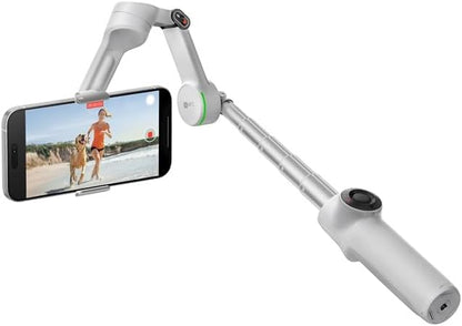 Insta360 Flow 2 PRO Gimbal Stabilizer for Smartphone, AI-Powered Tracking, 3-Axis Stabilization, Built-in Tripod, Portable & Foldable, Deep Track 4.0 Auto Tracking Phone Stabilizer Creator - White