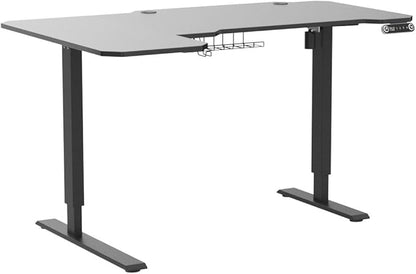 Adjustable Height L-Shaped 59 Inch Electric Standing Desk - Sit Stand Computer Desk, Stand Up Desk Table for Home Office, Black Frame and Top