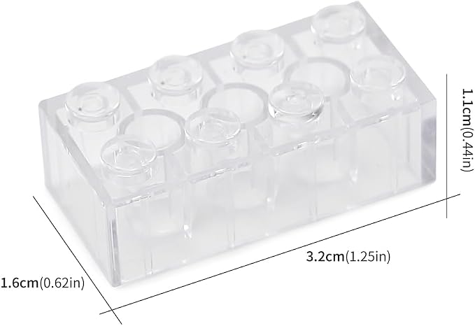 100pcs 2x4 Bricks Transparent Pieces Clear Parts Classic Building Kit Creative Play Set Blocks Toy Basic Accessories Compatible with 3001 Major Brands
