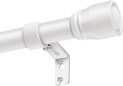 1” Diameter Curtain Rods Itself is 30 to 60 inch 2 Pack Fit 30-54 inch Window with Heavy Duty Adjustable Rod Matte White Splicing Metal Extra Long Curtain Rod for Windows