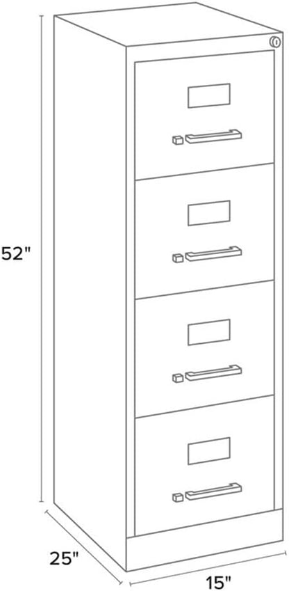 Pemberly Row 2 Drawers 20" Deep Mobile File Cabinet Lockable Pre-Assembled Stationary Letter Size for Home, Office