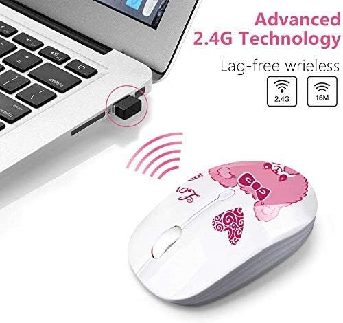 JUHOO Wireless Mouse with Nano Receiver for PC, Laptop, Notebook, Computer, MacBook, Less Noise, Portable Mobile Optical Mice(Bear).