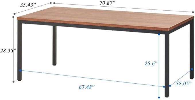 Large Table 35x70 Inches Computer Desk/Dining Table, Office Desk Sturdy Writing Workstation for Home Office Modern Simple Sturdy Laptop Study Table- Walnut