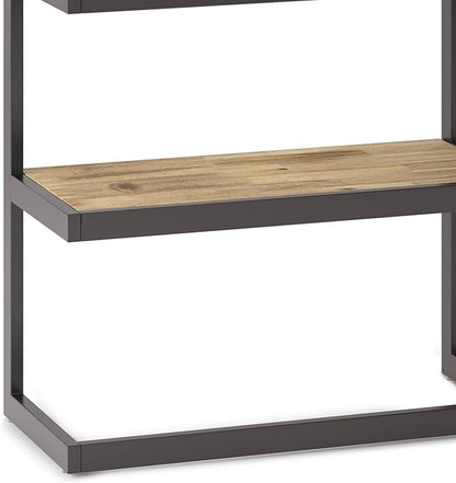 SIMPLIHOME Erina SOLID ACACIA WOOD 36 Inch Rectangle Modern Industrial Bookcase in Distressed Golden Wheat, for The Living Room, Study Room and Office