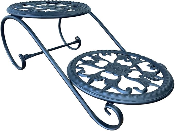 plant stand (Black, 2 Tier)