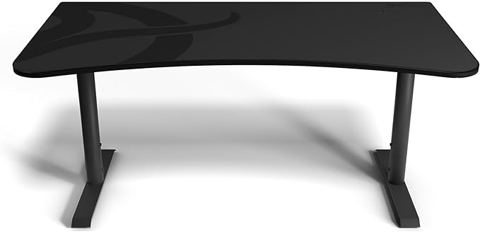 Arozzi Arena Ultrawide Curved Gaming and Office Desk with Full Surface Water Resistant Desk Mat with 3 Custom Monitor Mount Cut Outs and Under The Desk Cable Management Netting - Gunmetal