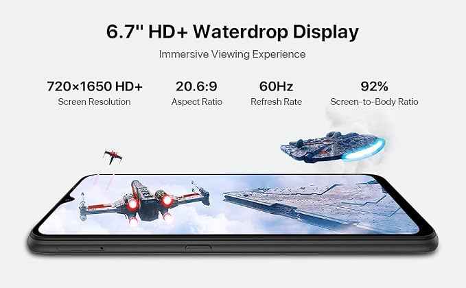 UMIDIGI Power 7 MAX Unlocked Cell Phone,6GB+128GB 10000mAh Battery,6.7" Full Screen + 48MP AI Triple Camera Android Smartphone,NFC,GPS,Face & Fingerprint,BLE 5.0, WiFi 2.4GHz/5GHz,Warranty,Black