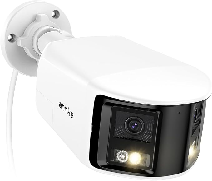 ANNKE FCD800 4K 8MP Dual-Lens PoE Security Camera, 180°Panoramic View, Smart Light Color Night Vision, Two-Way Audio, Light&Sound Alarm, AI Human/Vehicle Motion Detection, IP67 Weatherproof