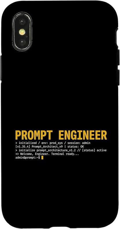 Prompt Engineer Terminal Screen AI Developer Software Coder Case for iPhone X/XS
