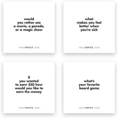 TableTopics Kids "To Go" Question Game with Conversation Cards for Kids - 40 Conversation Starters for Families to Play at the Dinner Table, Family Game Night, & Road Trips