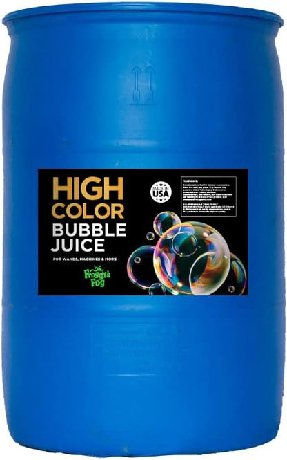 Froggys Fog - High Color Bubble Juice - Strong, Long-Lasting, Iridescent, Brilliant for All Bubble Machines and Bubblers - 55 Gallon Drum
