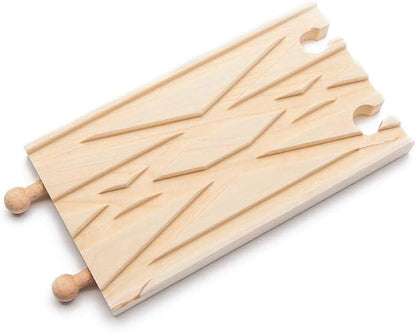 Maxim Enterprise, inc. Switching and Crossing Wooden Train Track, Advanced Expansion Track Compatible with Thomas & Friends, Brio, and All Major Brand Fine Wooden Train Sets and Railway Accessories